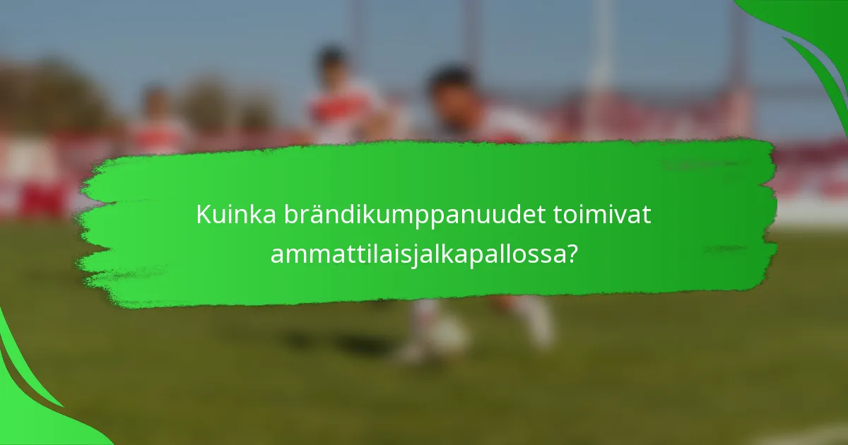 Kuinka brändikumppanuudet toimivat ammattilaisjalkapallossa?