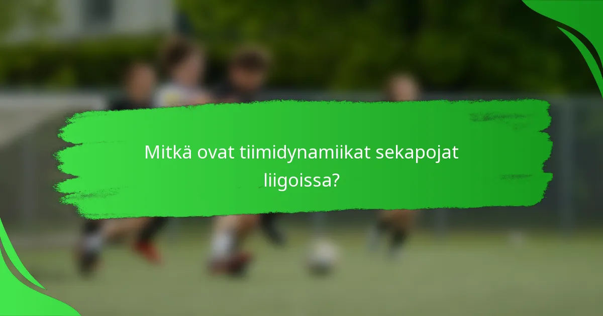 Mitkä ovat tiimidynamiikat sekapojat liigoissa?