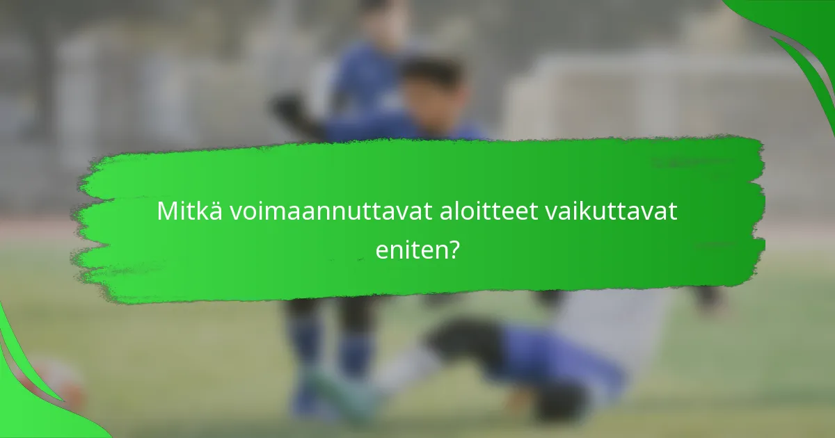 Mitkä voimaannuttavat aloitteet vaikuttavat eniten?